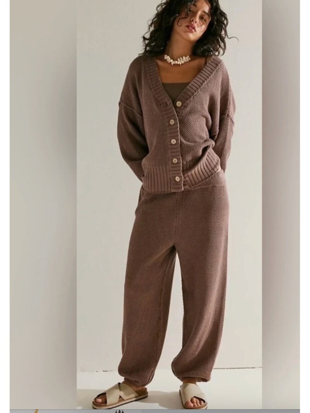 Free People 2 Pc Beach Sweater Set